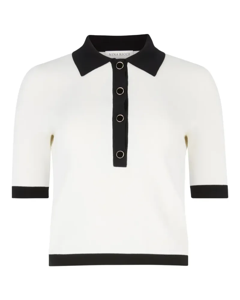 Nina Ricci Poloshirt mit Knopfleiste - Weiß Weiß