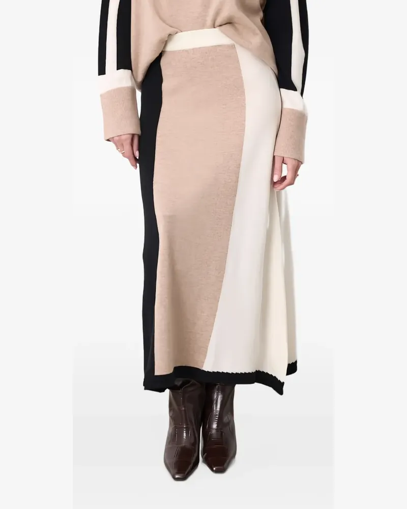 Not Shy Sybil Maxirock in Colour-Block-Optik - Nude Nude