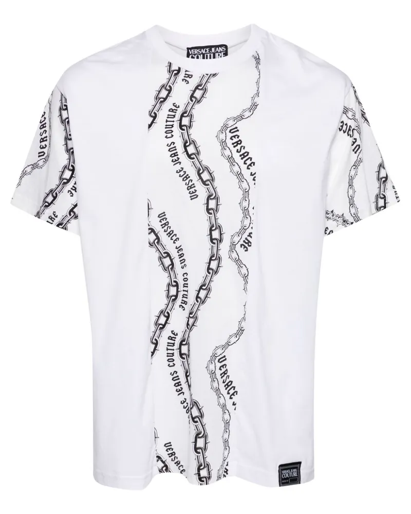 Versace Jeans T-Shirt mit Logo-Print - Weiß Weiß
