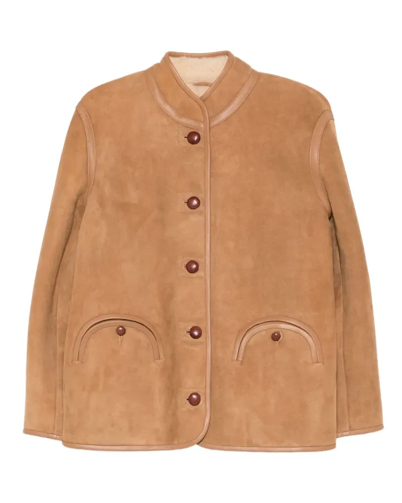 Blazé Milano Wildlederjacke mit Knöpfen - Braun Braun