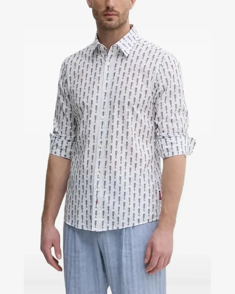 JOOP! Hemd mit Seepferdchen-Print - Weiß Weiß