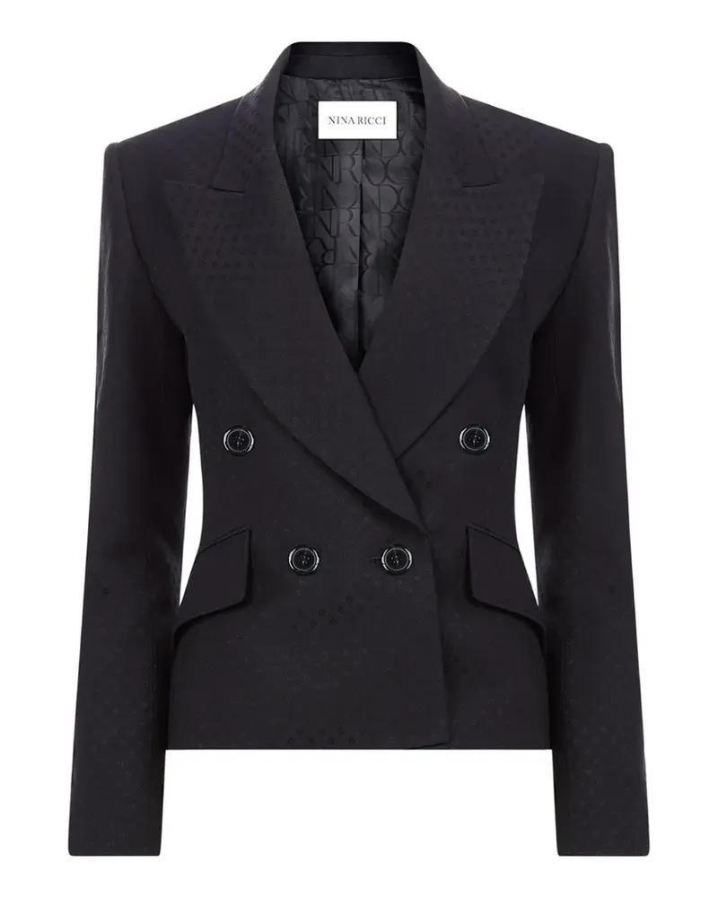 Nina Ricci Doppelreihiges Jacquard-Sakko - Schwarz Schwarz