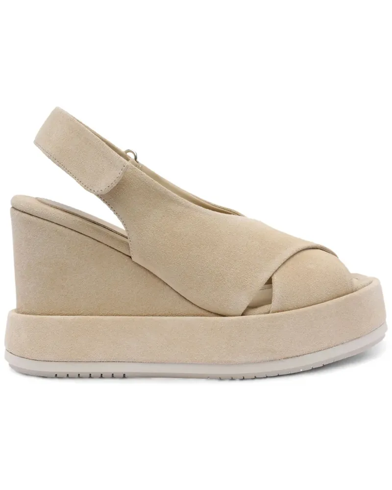 Paloma Barceló Wildledersandalen mit Plateau - Nude Nude