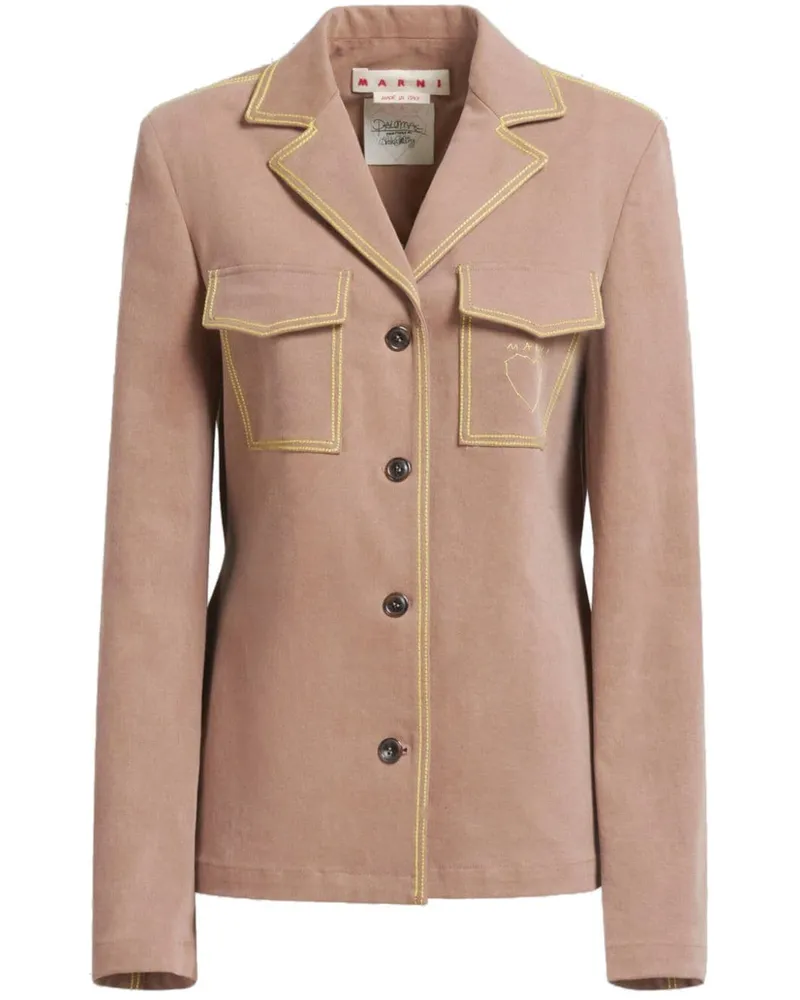 Marni Blazer mit Logo-Stickerei Nude