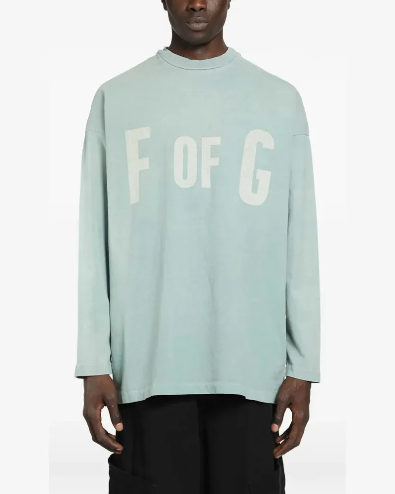 Fear of God long-sleeved printed T-shirt - Blau Blau