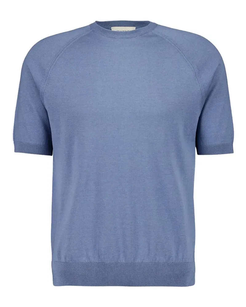 Piacenza Cashmere Kurzärmeliger Pullover - Blau Blau