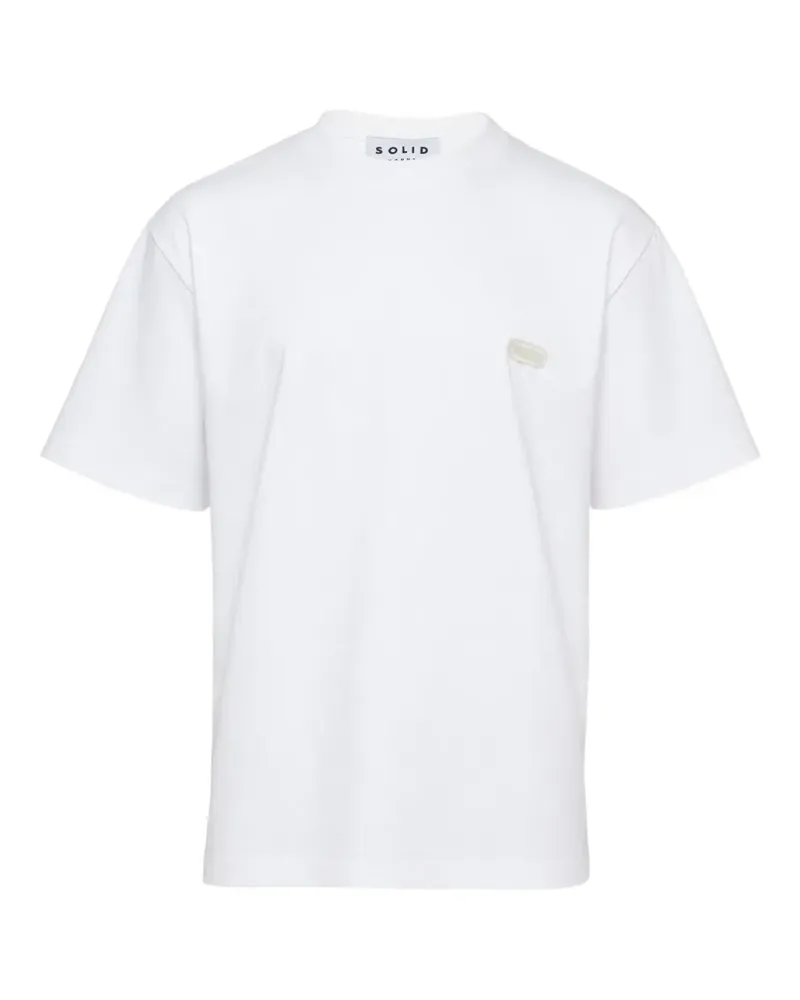SOLID HOMME T-Shirt mit Logo-Patch - Weiß Weiß