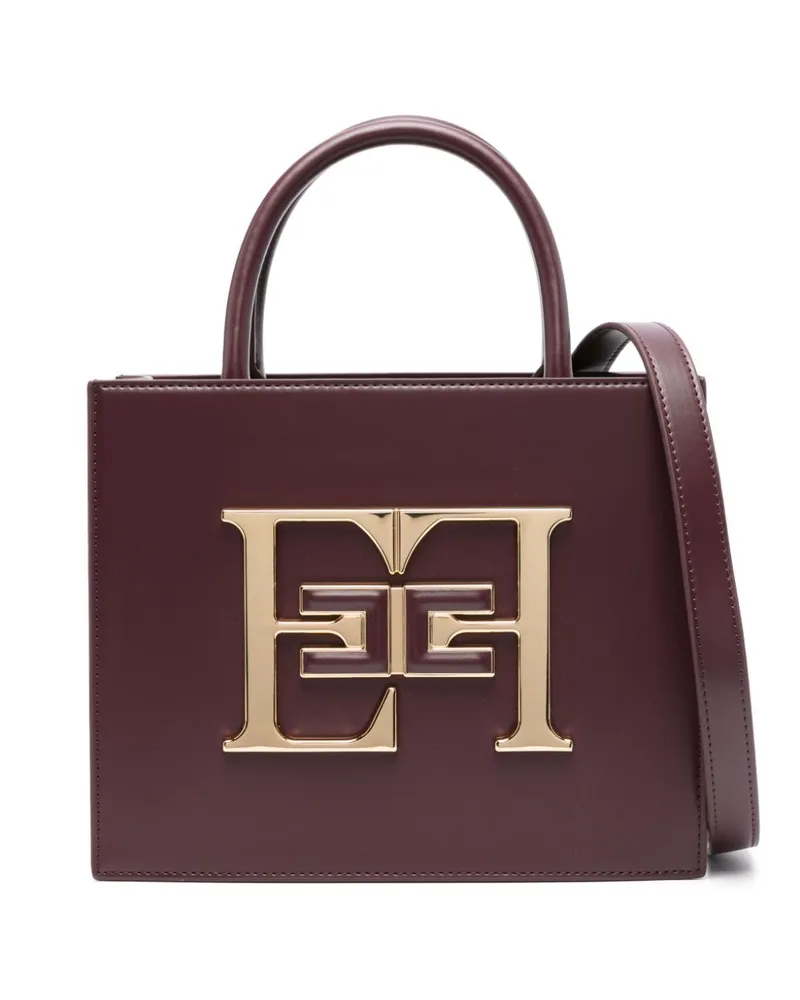 Elisabetta Franchi Kleine Handtasche mit Logo-Schild Rot