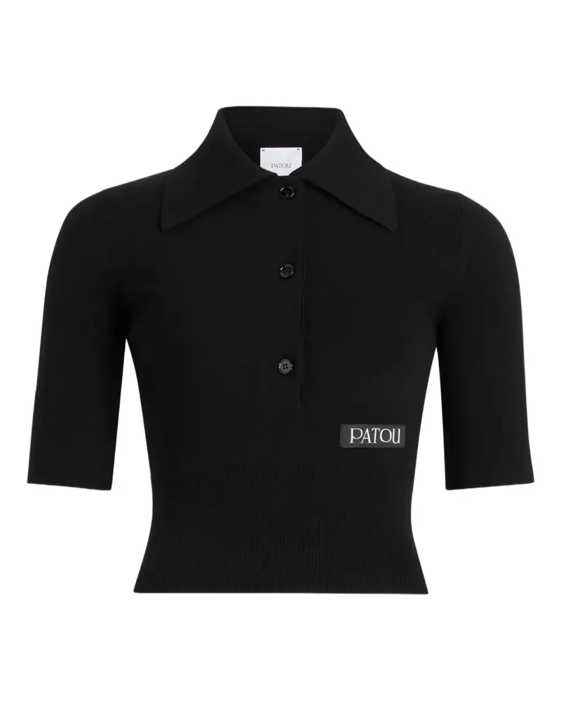 Patou Poloshirt mit Logo-Patch - Schwarz Schwarz