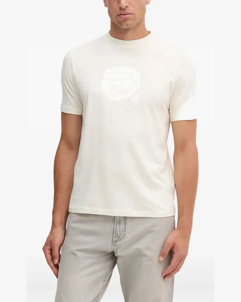 Karl Lagerfeld embossed-logo t-shirt - Nude Nude