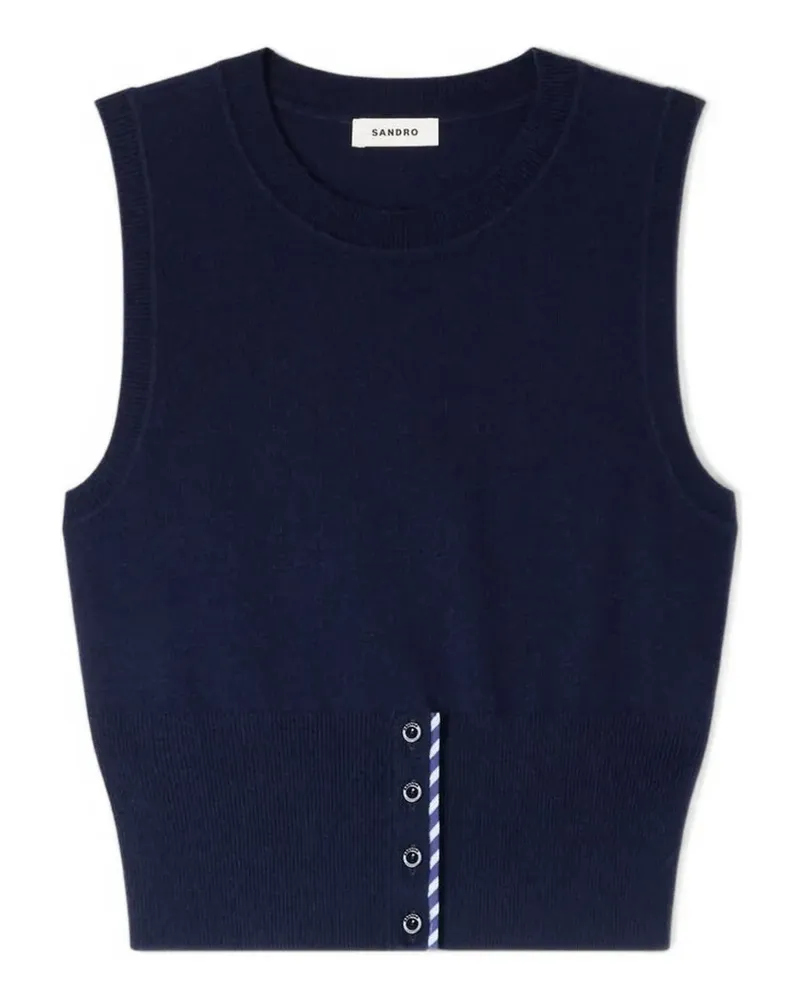 Sandro Gestreiftes Cropped-Top - Blau Blau