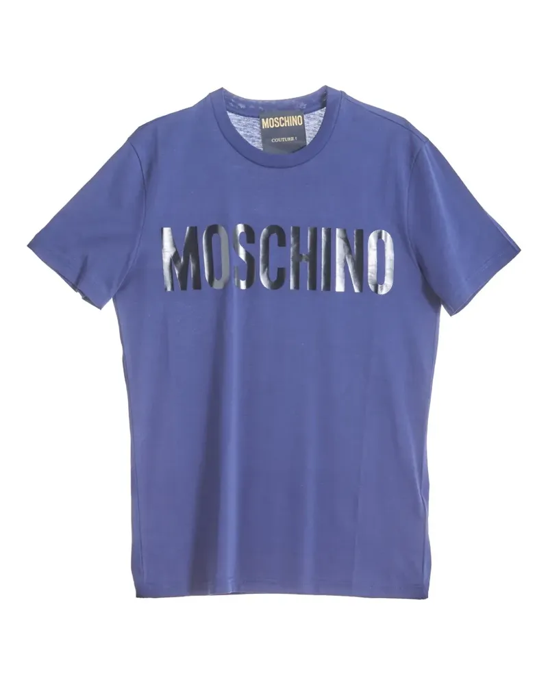 Moschino Couture Milano T-Shirt mit Logo - Blau Blau