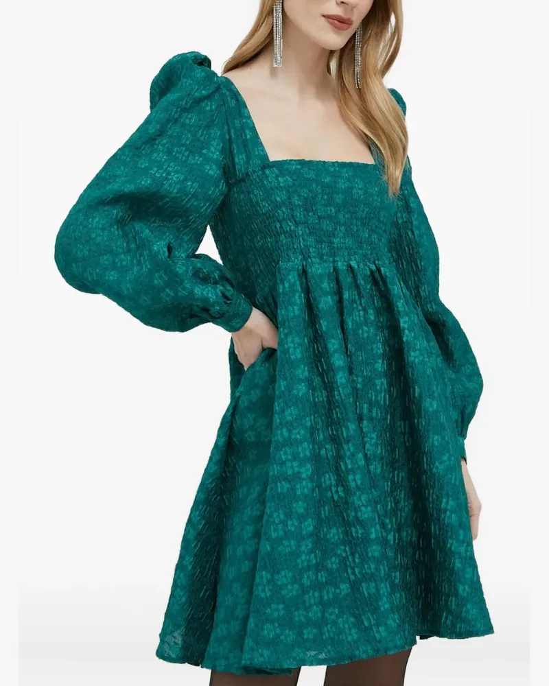 Custommade Minikleid mit Puffärmeln - Grün Grün