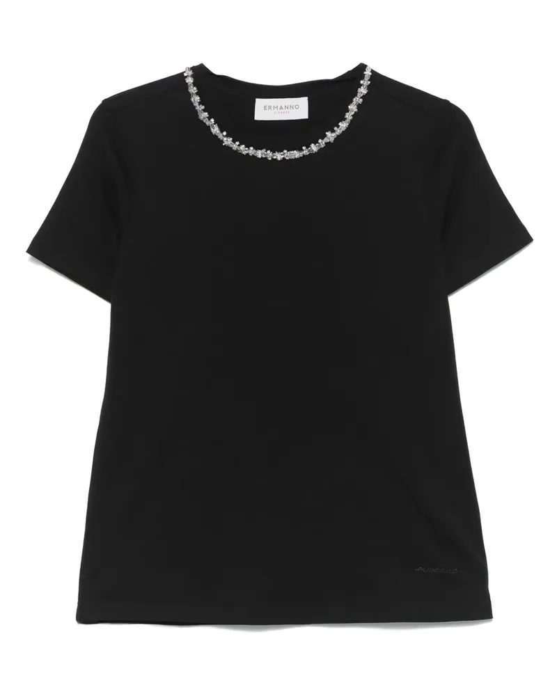 Ermanno Scervino T-Shirt mit Kristallen - Schwarz Schwarz