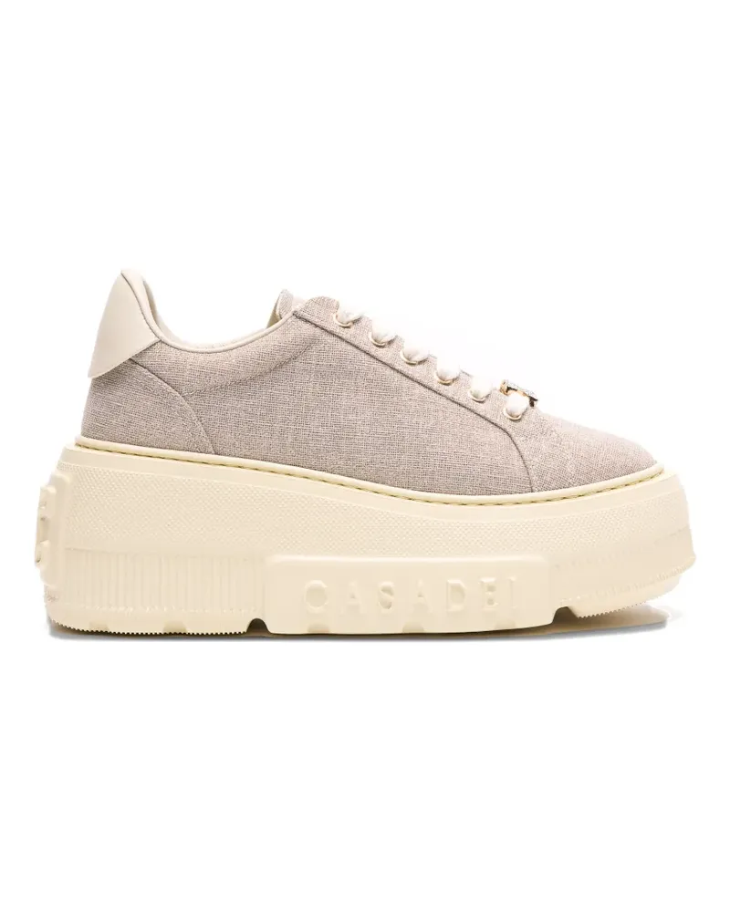 Casadei Nexus Solar Eclipse platform logo sneakers - Nude Nude