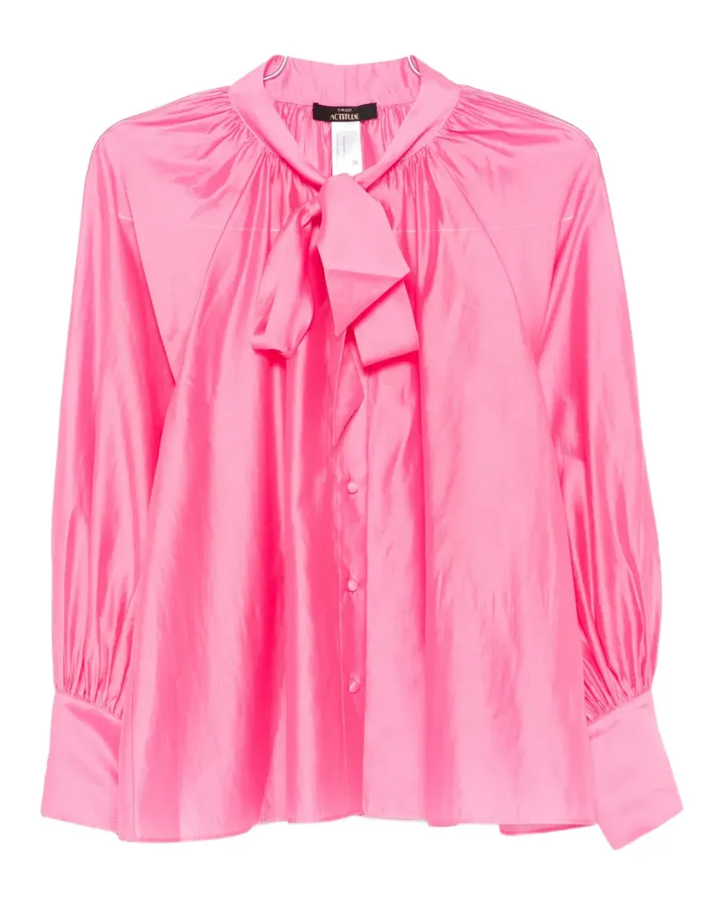 Twin-Set pussy-bow balloon-sleeve blouse - Rosa Rosa