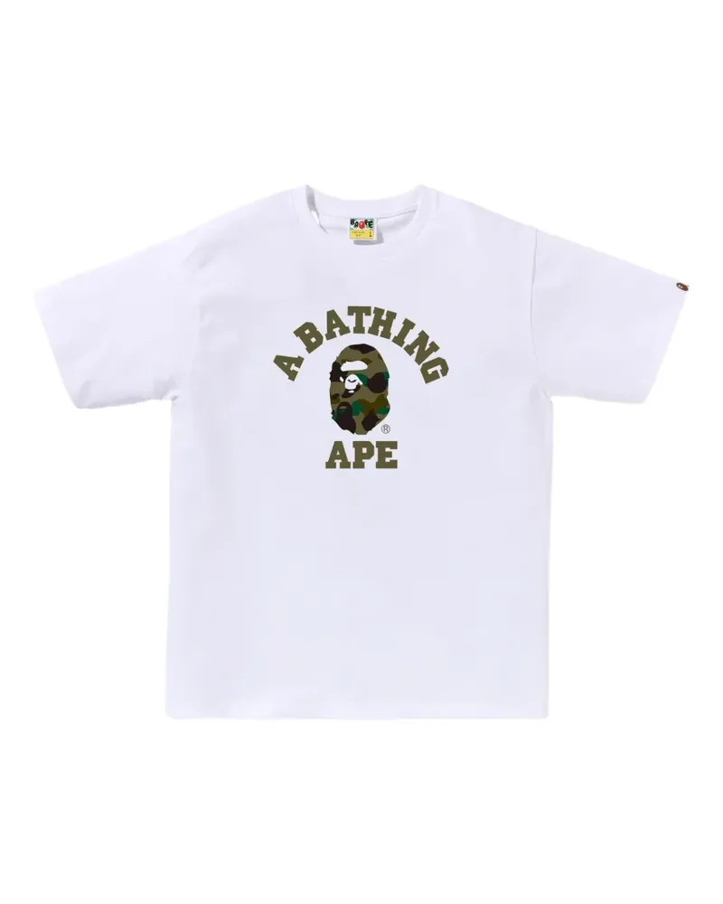 BAPE T-Shirt mit Camouflage-Print - Weiß Weiß