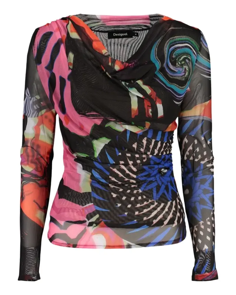 Desigual T-Shirt mit abstraktem Print - Schwarz Schwarz