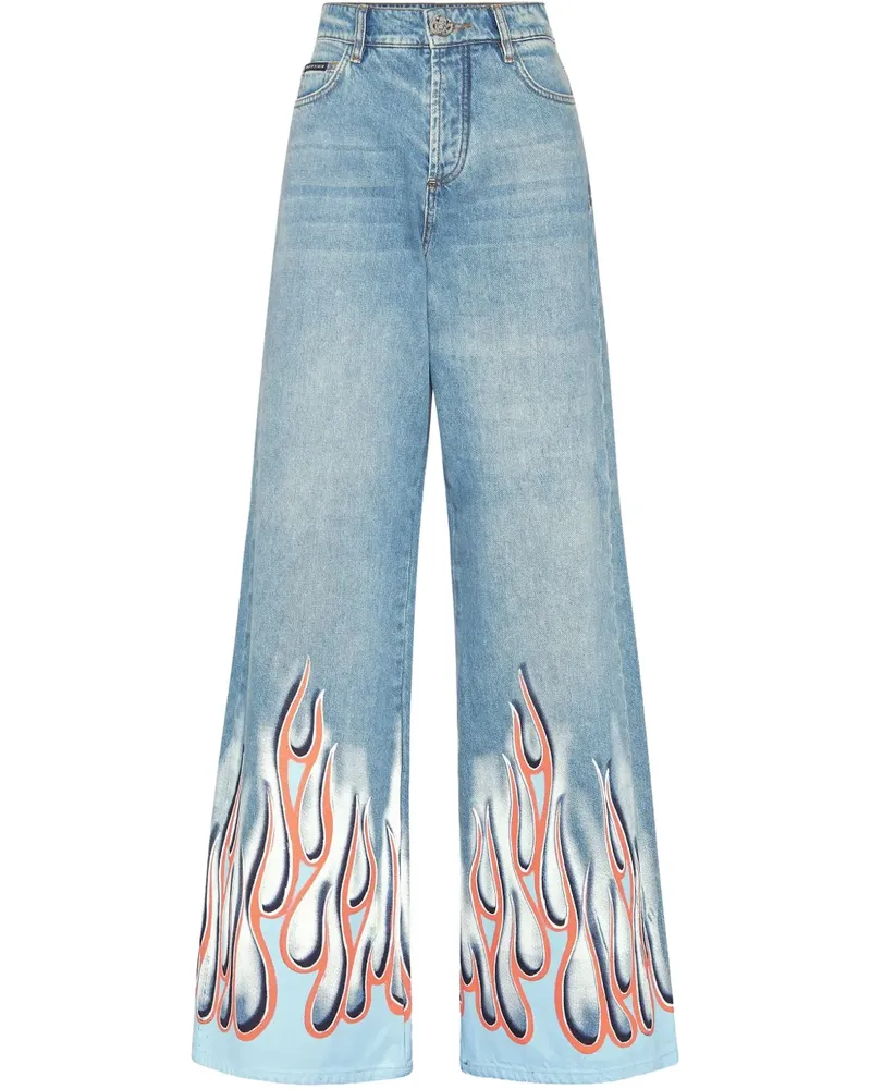 Philipp Plein Flame Skater-Jeans - Blau Blau
