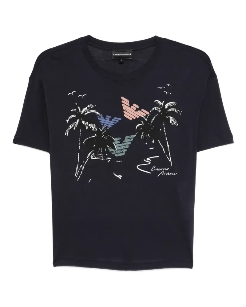 Emporio Armani T-Shirt mit grafischem Print - Blau Blau