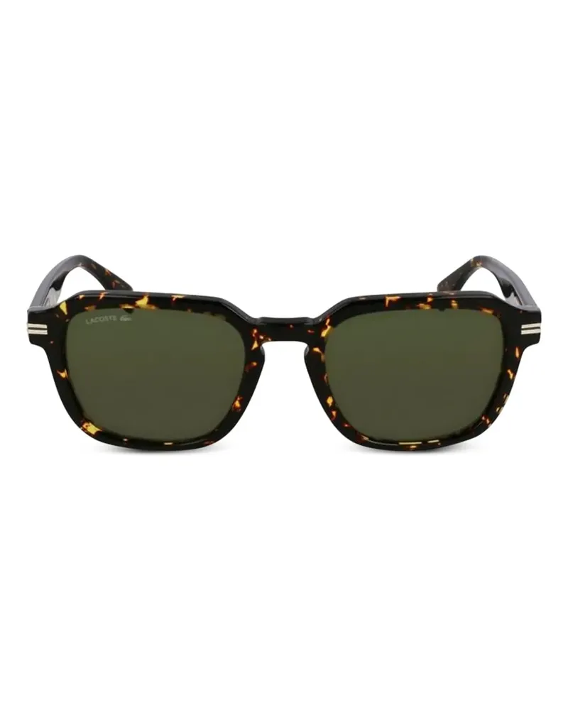 Lacoste Eckige Sonnenbrille in Schildpattoptik - Braun Braun