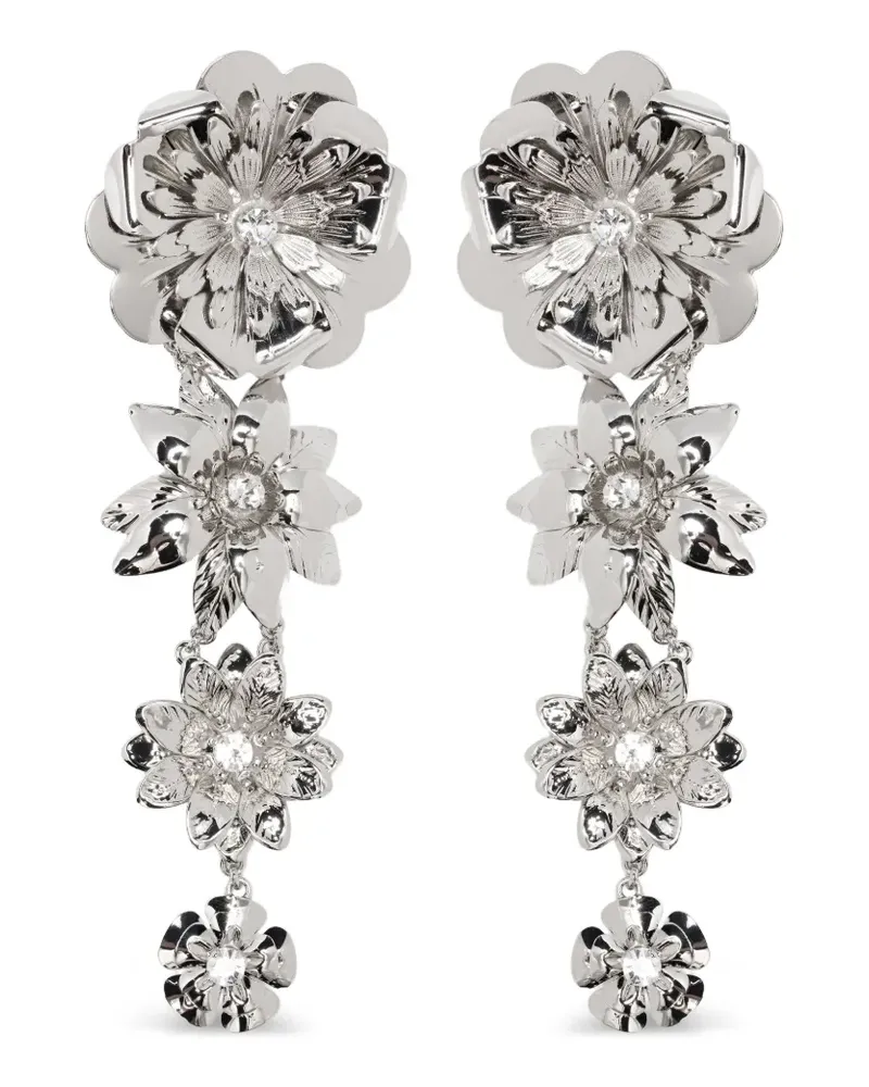 Blumarine Hängeohrringe mit Blumenverzierung - Silber Silber