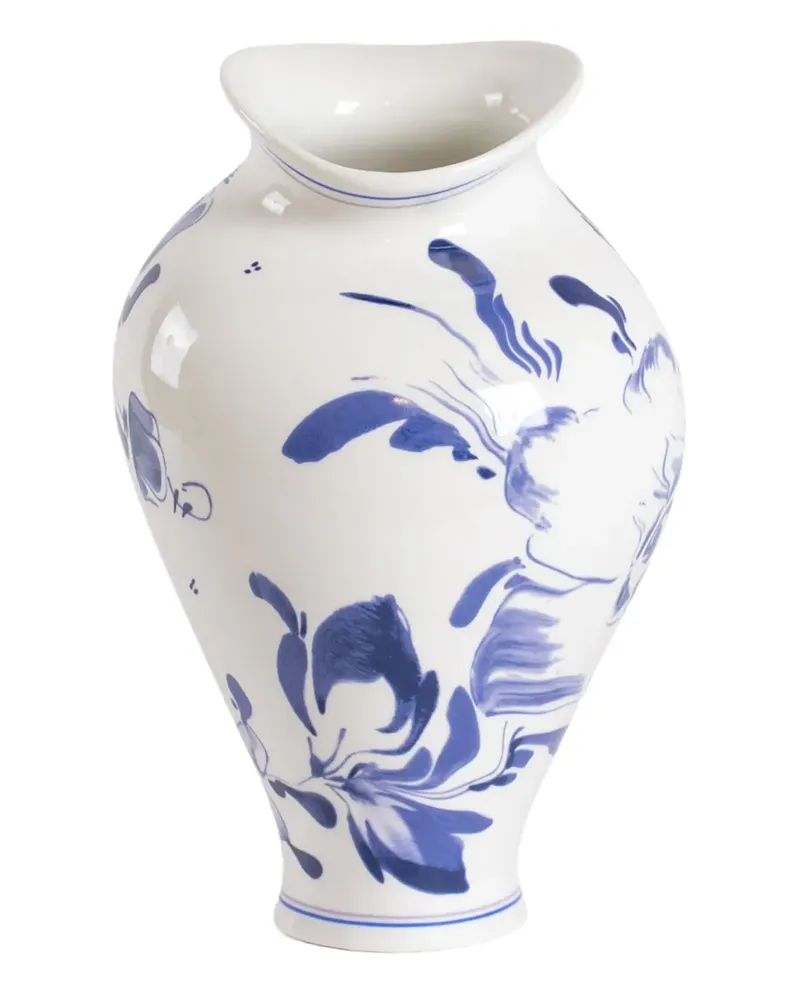 Seletti Vase aus Porzellan mit Blumen-Print - Weiß Weiß