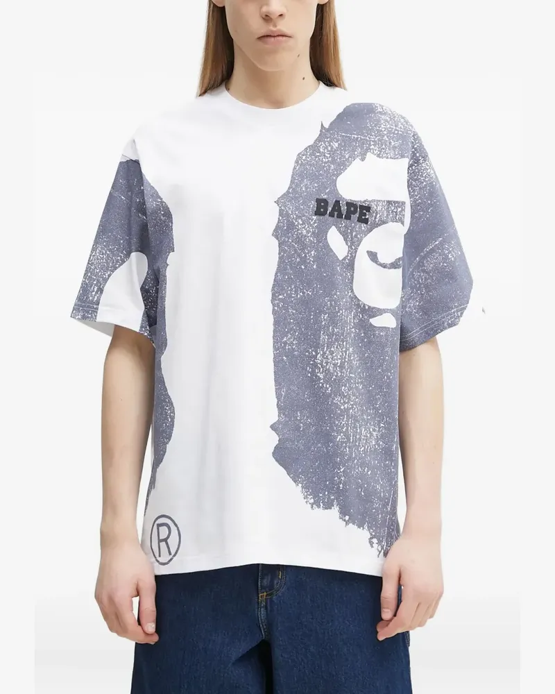 BAPE Water Print College T-Shirt - Weiß Weiß