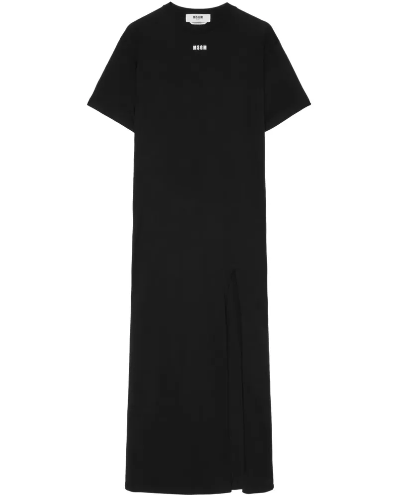 MSGM Maxikleid mit Logo-Print - Schwarz Schwarz