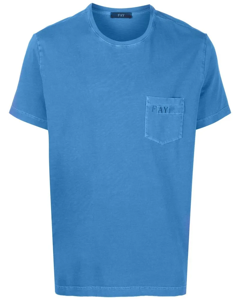 Fay Klassisches T-Shirt Blau