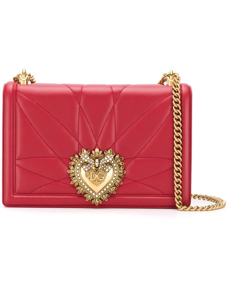 Dolce & Gabbana Große Devotion Schultertasche mit Steppung - Rot Rot
