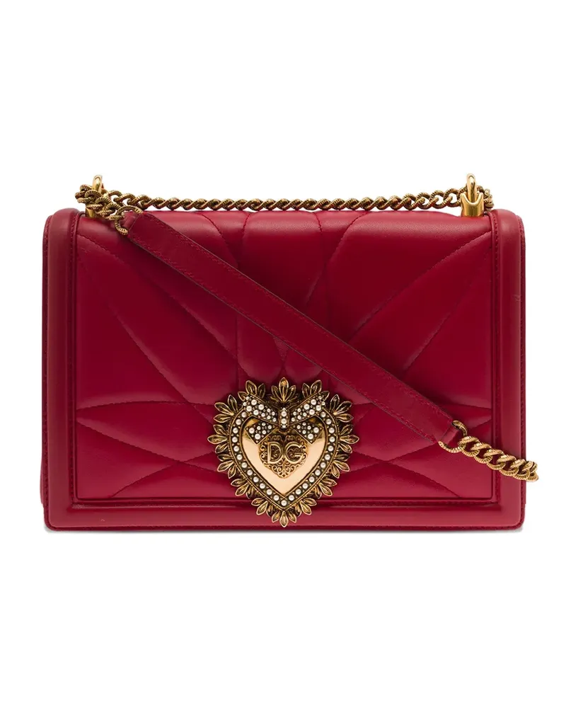Dolce & Gabbana Große Devotion Schultertasche mit Steppung - Rot Rot