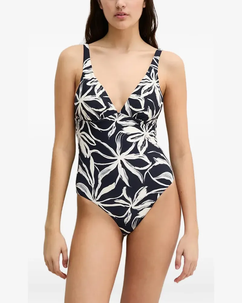 Marc O'Polo floral-print swimsuit - Schwarz Schwarz
