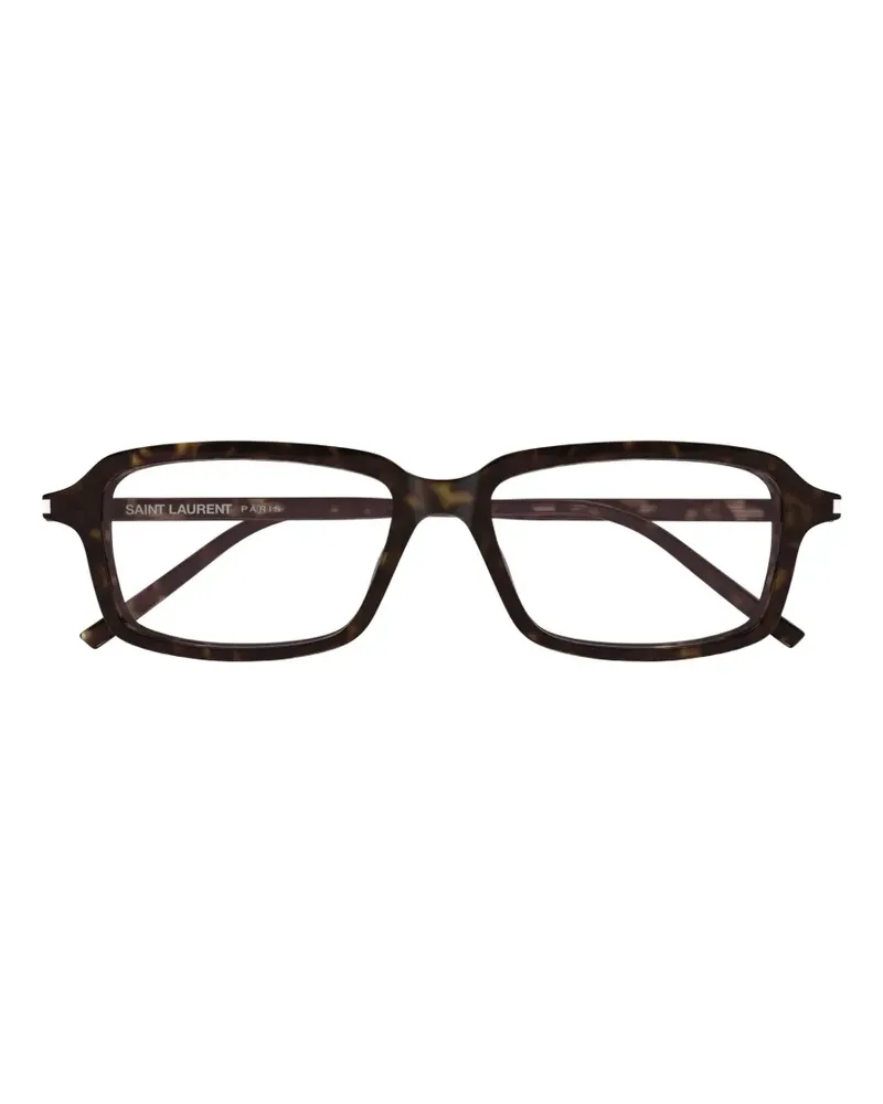 Saint Laurent Eckige Brille in Schildpattoptik - Braun Braun