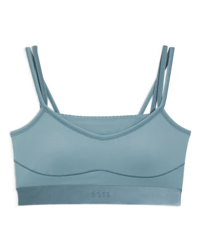 HUGO BOSS Edele logo-band sports bra - Blau Blau