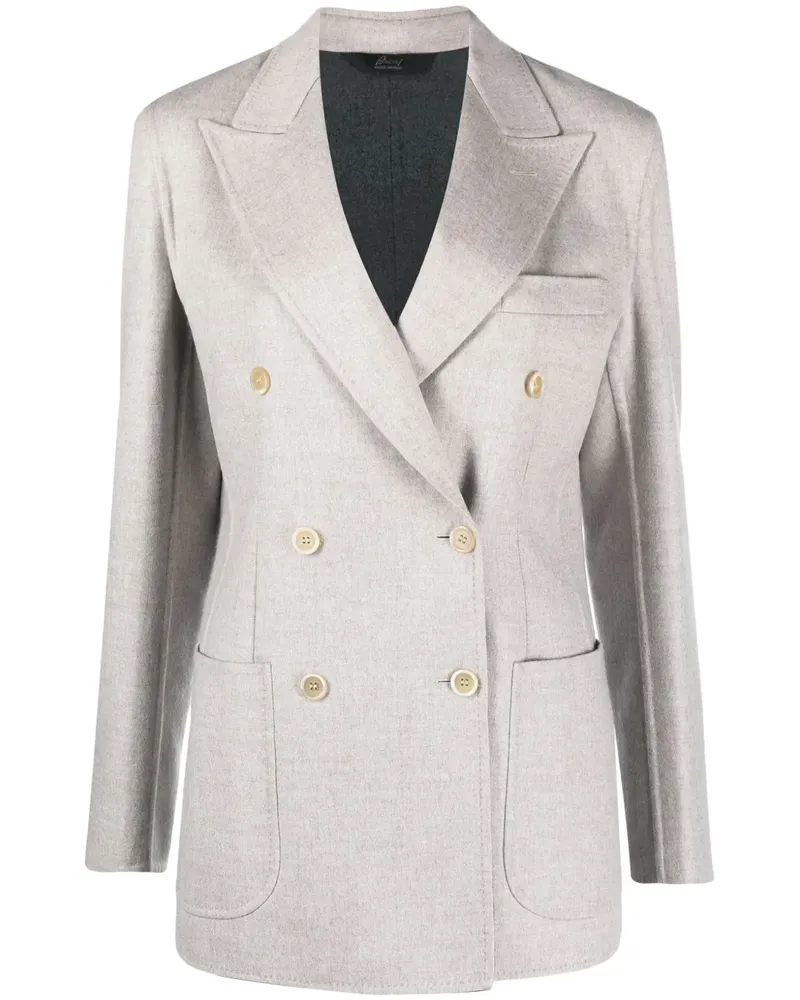 Brioni Doppelreihiger Blazer - Nude Nude