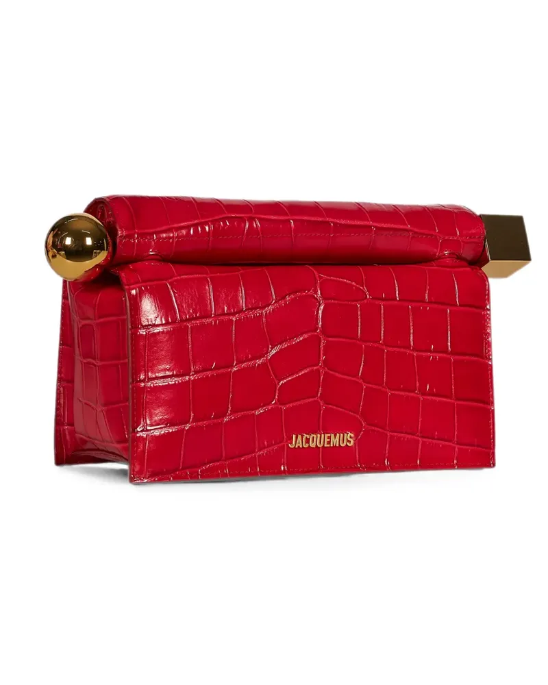 Jacquemus Clutch mit Kroko-Effekt - Rot Rot