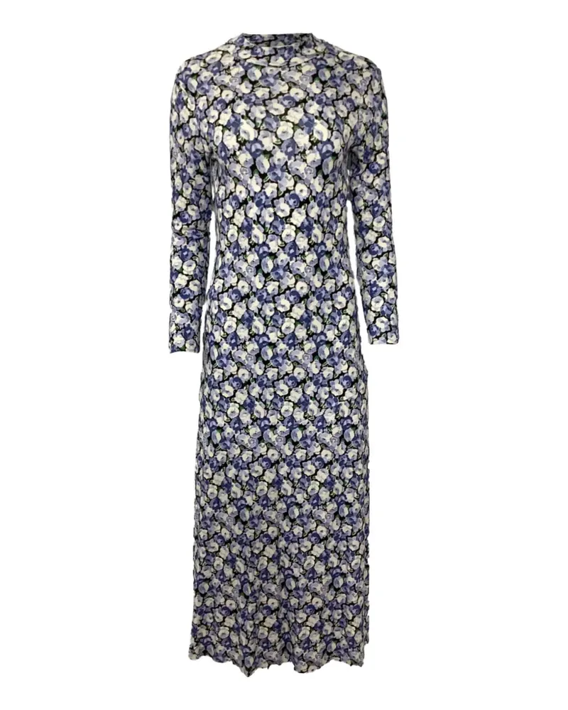 RIXO Elise Kleid mit Blumen-Print - Blau Blau