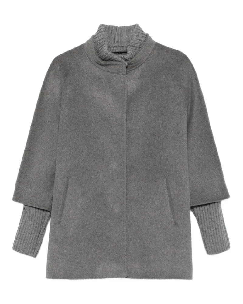 Cinzia Rocca Jacke aus Schurwolle mit gerippten Bündchen - Grau Grau