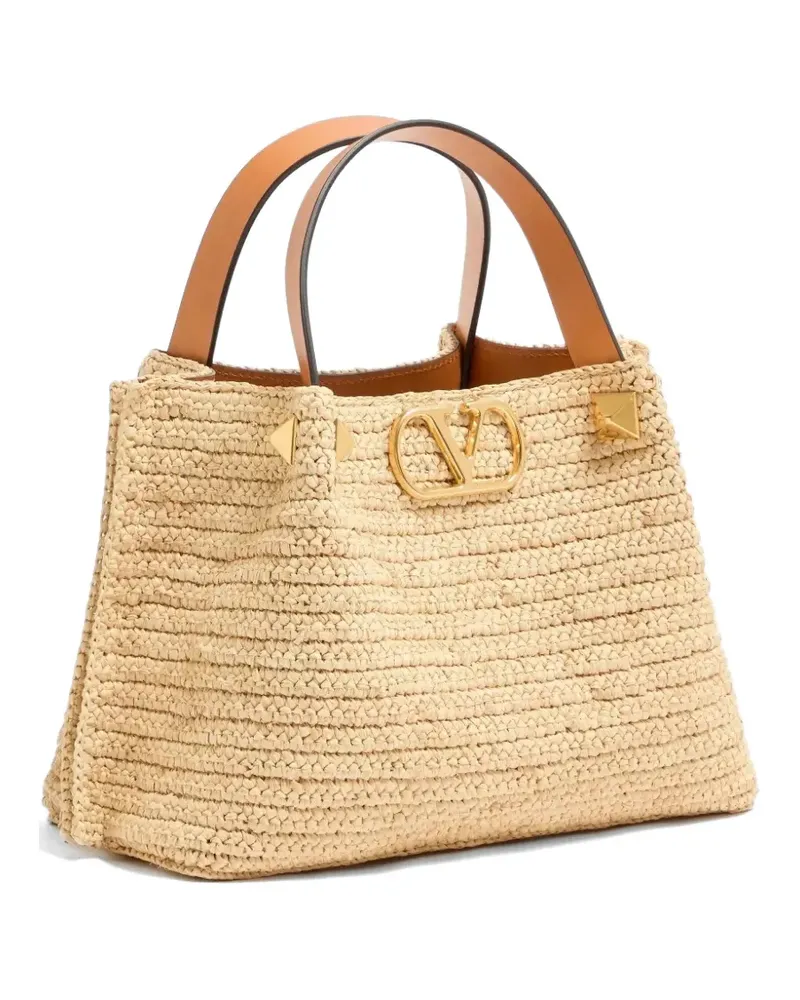 Valentino Garavani Shopper mit Logo-Schild - Nude Nude