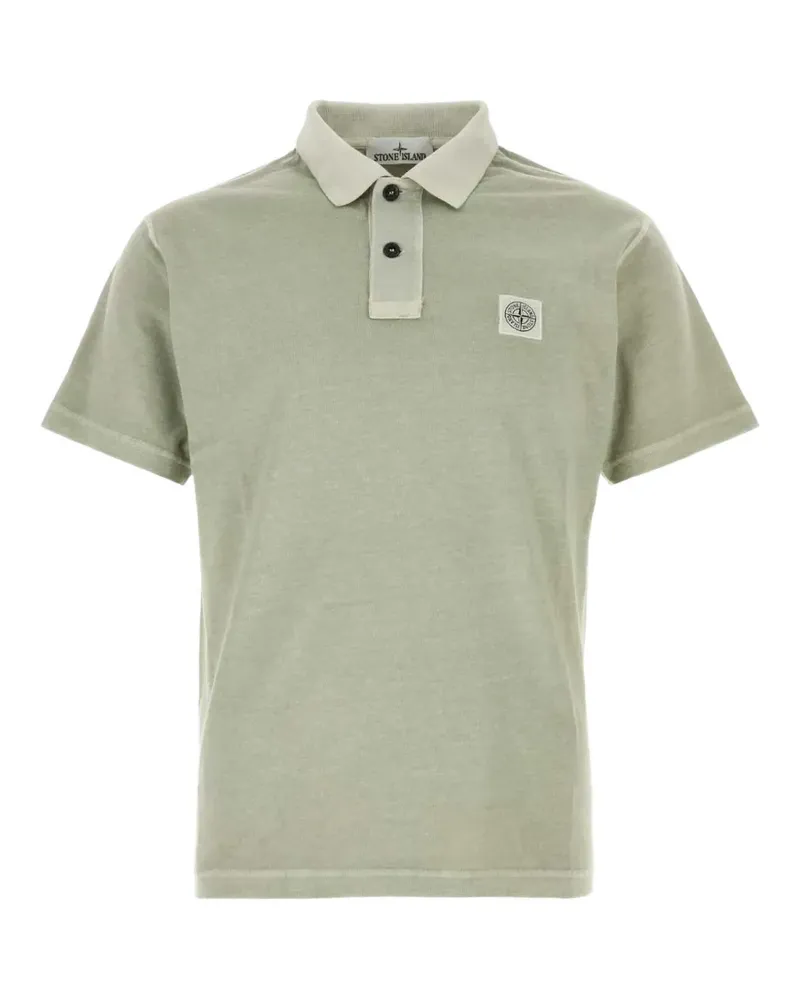 Stone Island logo-patch cotton polo shirt - Grün Grün