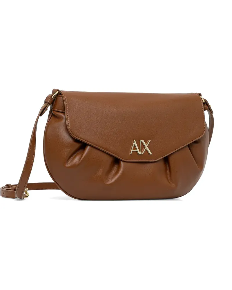Armani Exchange gathered-effect cross-body bag - Braun Braun