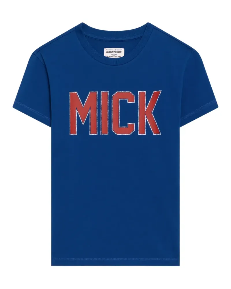 Zadig & Voltaire Mick T-Shirt mit Strassverzierung - Blau Blau