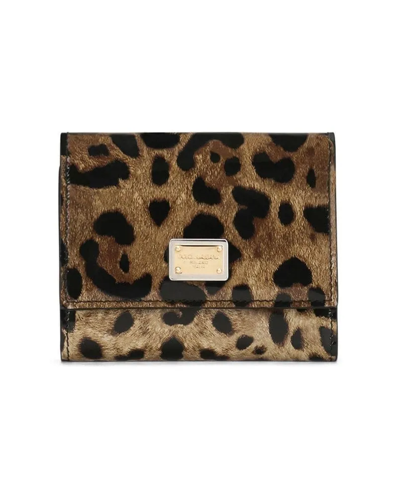 Dolce & Gabbana Portemonnaie mit Leoparden-Print - Braun Braun