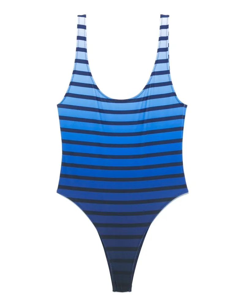 Jean Paul Gaultier Gestreifter Badeanzug - Blau Blau