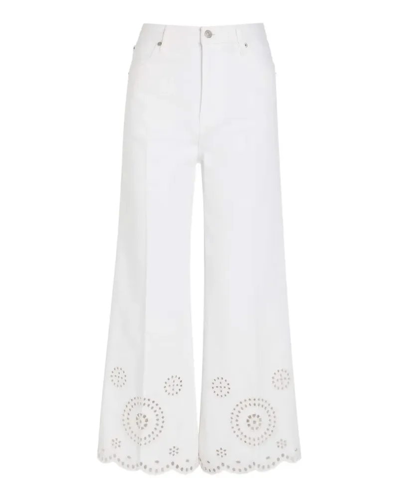 Frame Denim Eyelet broderie-anglaise flare trousers - Weiß Weiß