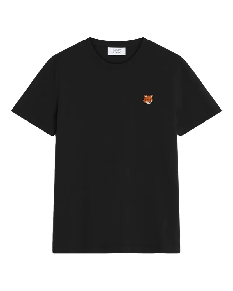 Kitsuné T-Shirt mit Fuchskopf - Schwarz Schwarz