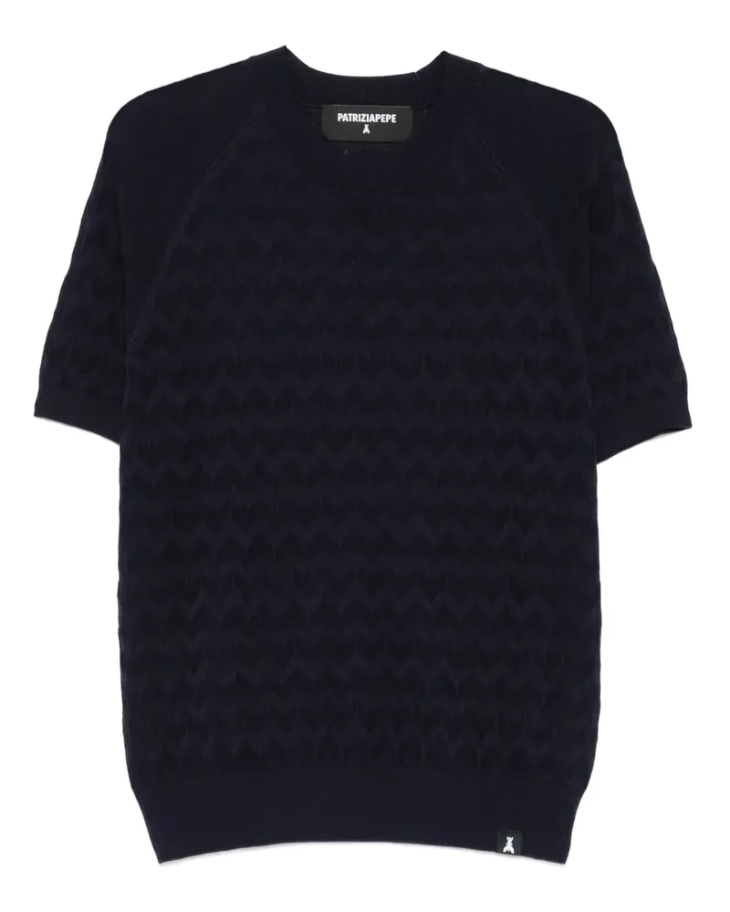 Patrizia Pepe T-Shirt mit Zickzackmuster - Blau Blau