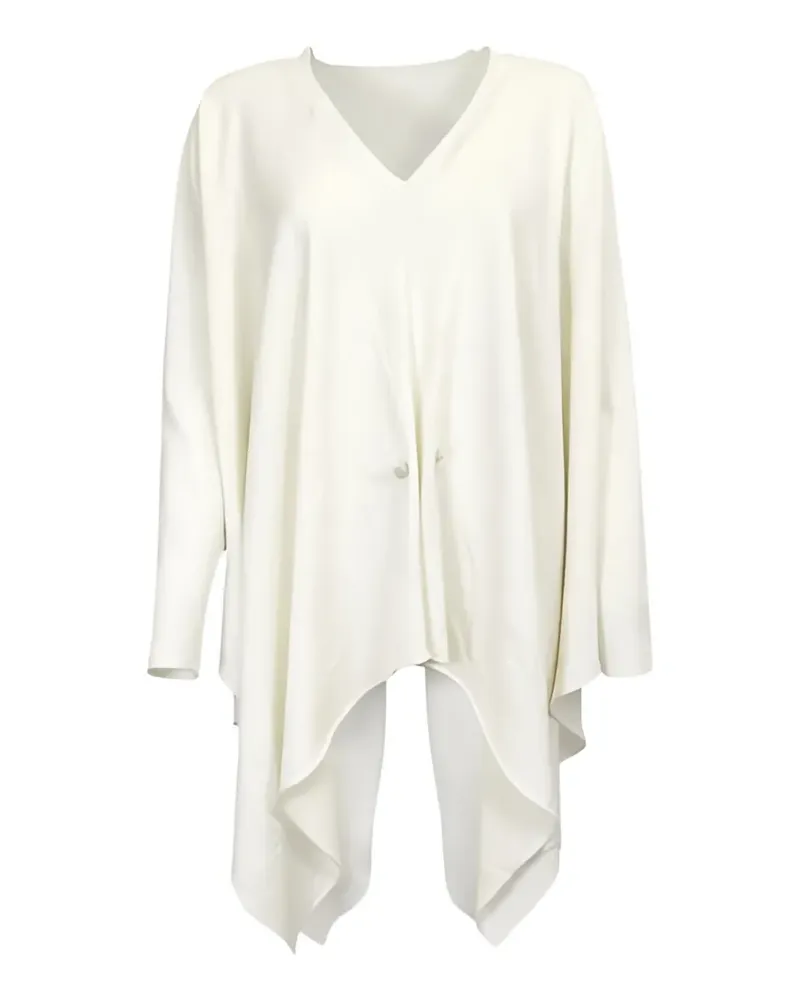 Fabiana Filippi V-neck asymmetrical fine-knit blouse - Weiß Weiß