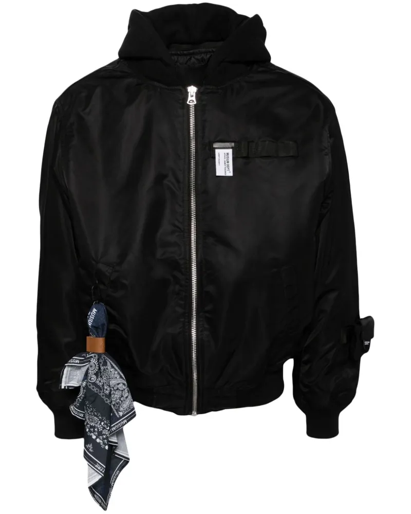 Musium Div. Kapuzenjacke mit Reißverschluss - Schwarz Schwarz